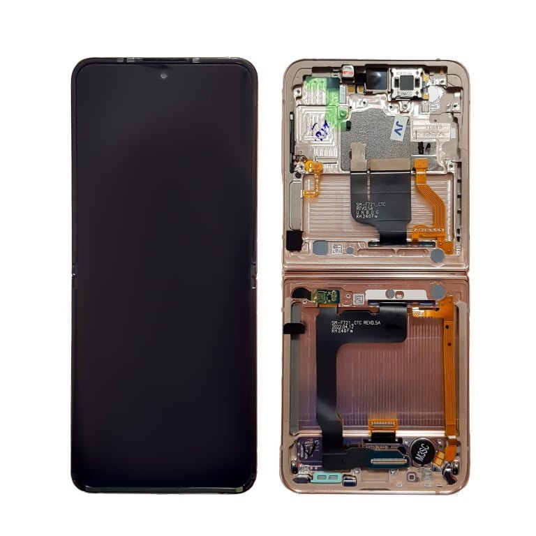 Modulo Samsung Galaxy Z Flip4 F721 Con Marco - Dorado Original - Imagen 1